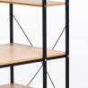 Scrivania Industriale 120x60 legno acciaio con libreria e scaffali design minimale Empire Saldi