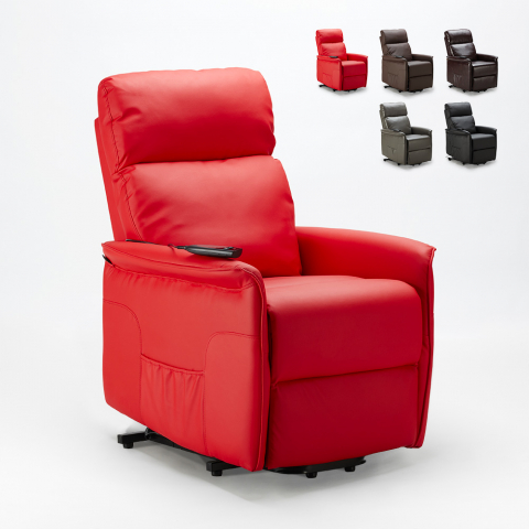 Elektrischer Relax-Sessel Amalia Fix aus Kunstleder mit Aufstehhilfe für Senioren