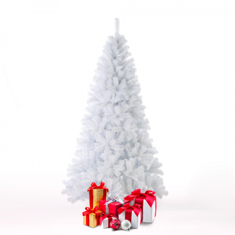 Albero di Natale bianco innevato realistico artificiale 180cm Gstaad Promozione