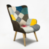 Moderner Sessel Patchwork Design Stuhl mit Armlehnen Patchy Chic