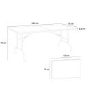 Set Rechteckigen Tisch 240x76 und 10 Klappstühle Campinggarten Rushmore Eigenschaften