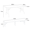 Stellen Sie Den Rechteckigen Tisch 200x90 und 2 Bänke für Gartencampingpartys Sanford Eigenschaften