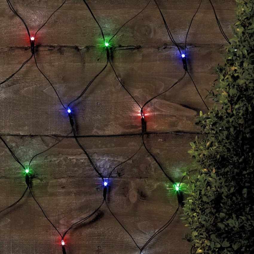 Filet lumineux extérieur lumières de noël 50 LED avec panneau solaire Vente Filet lumineux extérieur lumières de noël 50 LED avec panneau solaire Vente