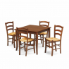 Set 4 sedie e tavolo da interno cucina e bar quadrato 80x80 legno Rusty Prezzo