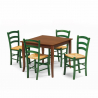 Set mit 4 Stühlen und Tisch Innenküche Bar Quadratisch 80x80 Holz Rusty Modell