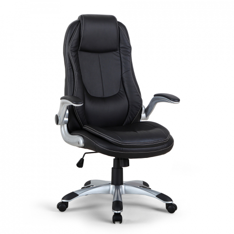 Chaise de bureau présidentiel Fauteuil ergonomique en simili cuir Brno Promotion