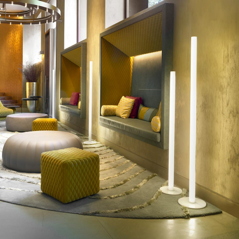 Rigel Lampadaire LED en arc de salon au design minimaliste et moderne