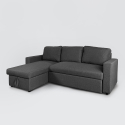 3-Sitzer-Sofa aus Stoff mit Halbinsel und Stauraum Positis Design Verkauf