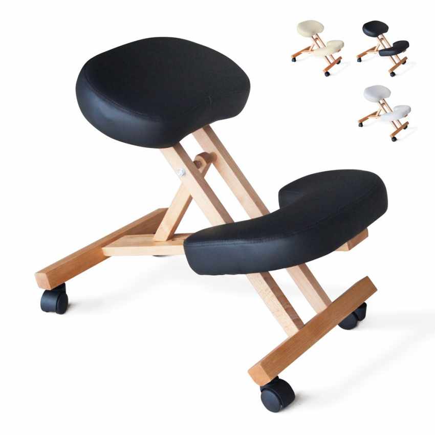 Chaise de bureau ergonomique siège assis-genoux en bois Balancewood Prix