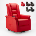 Fauteuil relax releveur inclinable en similicuir avec roulettes Joanna Promotion