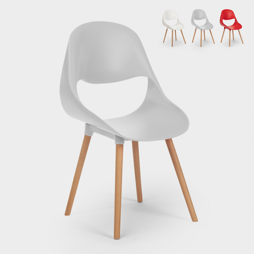 Stühle für Küche und Bar Polypropylen Holz Modernes Design Shell Angebot Stühle für Küche und Bar Polypropylen Holz Modernes Design Shell Angebot