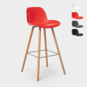Sgabello moderno alto design scandinavo per bar e cucina Eiffel Burj 75 Offerta