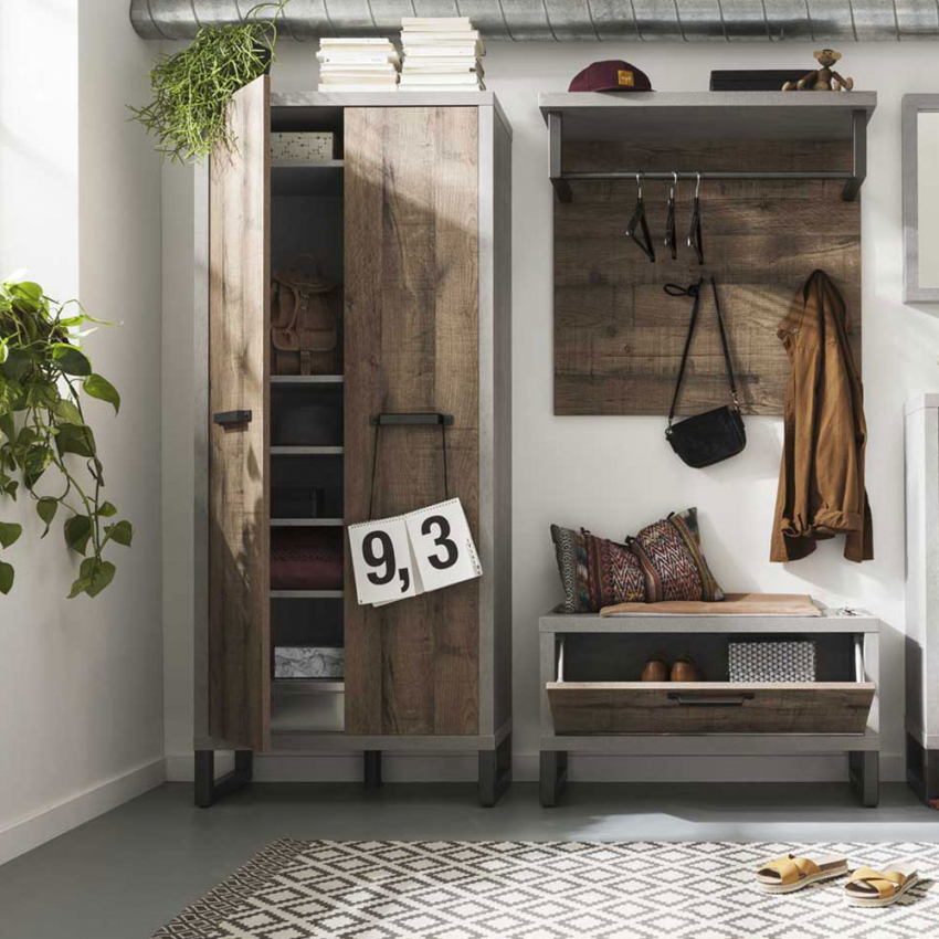 Armoire deux portes design de style industriel moderne Dublin Promotion Armoire deux portes design de style industriel moderne Dublin Promotion