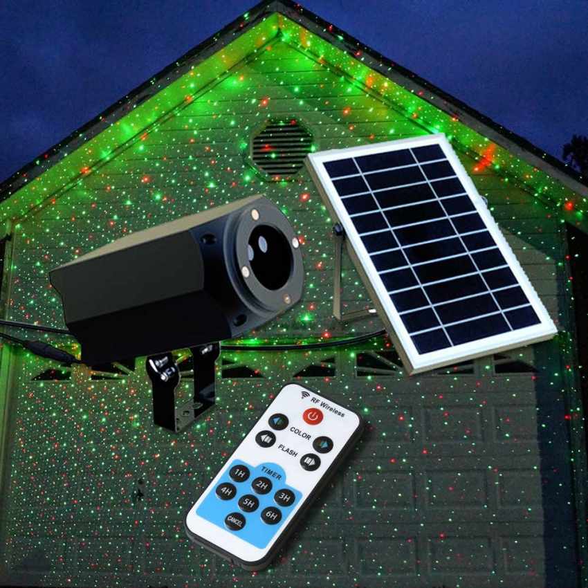 Led Fassade Solarmodul mit Licht Laser Projektor Christmas