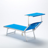 2er Set Sonnenliegen aus Aluminium Professionell für Strand und Meer Italia Lagerbestand
