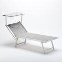 4er Set Sonnenliegen Luxus Italienischen Strandliegen mit Dach Italia 