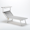 4er Set Sonnenliegen Luxus Italienischen Strandliegen mit Dach Italia 
