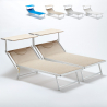 2 Lettini spiaggia mare professionali in alluminio Xl Grande Italia 