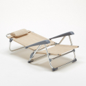 Liegestuhl Strandstuhl Klappbar mit Armlehne aus Aluminium für Strand Gargano 