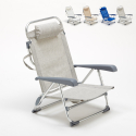 Liegestuhl Strandstuhl Klappbar mit Armlehne aus Aluminium für Strand Gargano Lagerbestand