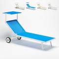 Lettino da giardino spiaggia piscina con ruote in alluminio Alabama Promozione