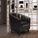 Poltrona design classico a pozzetto in similpelle per salotto ufficio sala attesa Seashell Saldi