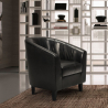 Poltrona design classico a pozzetto in similpelle per salotto ufficio sala attesa Seashell Saldi