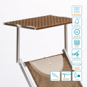 Liegestuhl Strandliege Sonnenliege aus Aluminium Santorini Limited Edition 