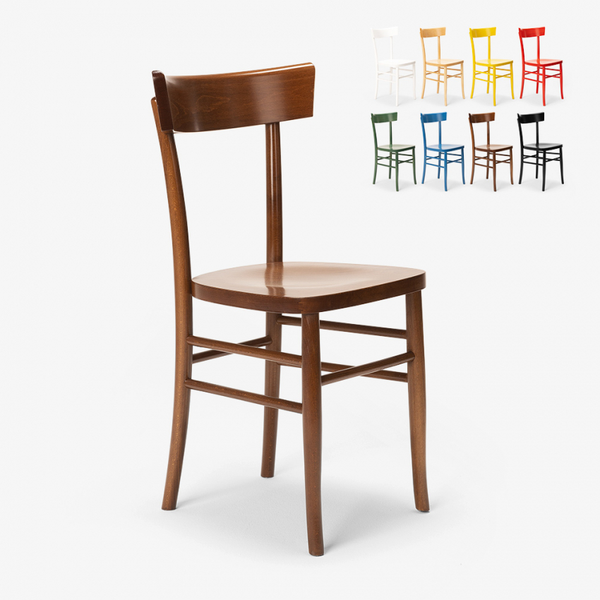 Chaise en bois rustique pour salle à manger cuisine bar restaurant Milano Promotion