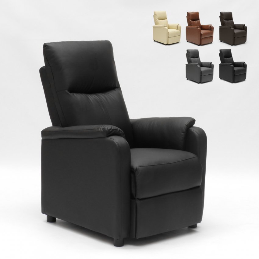 Poltrona Relax Reclinabile con Poggiapiedi in Similpelle Giulia Promozione Poltrona Relax Reclinabile con Poggiapiedi in Similpelle Giulia Promozione