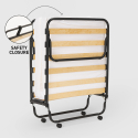 Brandina letto pieghevole con doghe e materasso 80x180cm in microfibra Apollo 