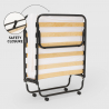 Brandina letto pieghevole con doghe e materasso 80x180cm in microfibra Apollo 
