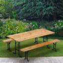 10 Set birreria tavolo panche legno feste sagre 220x80 stock Catalogo