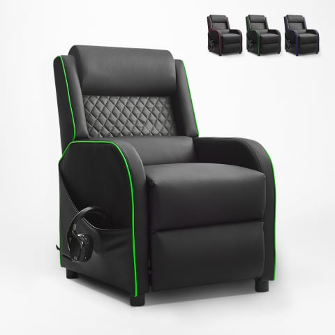 Verstellbarer Gaming Stuhl mit Fußstütze Kunstleder Challenge