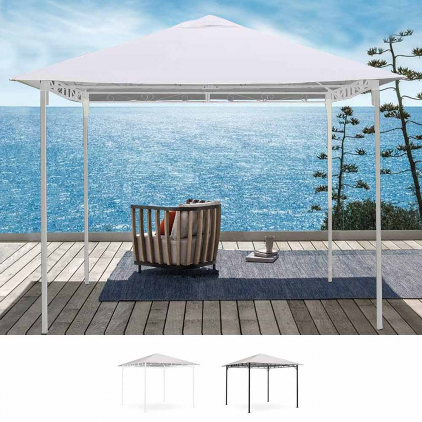 Tonnelle de jardin Antivent en acier 3X3 mètres Style UV Offre Tonnelle de jardin Antivent en acier 3X3 mètres Style UV Offre