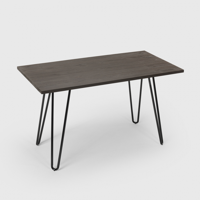 table à manger industrielle 120x60 design métal bois rectangulaire prandium Promotion table à manger industrielle 120x60 design métal bois rectangulaire prandium Promotion