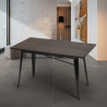 tavolo da pranzo 120x60 design industriale metallo legno rettangolare caupona Offerta