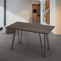 tavolo da pranzo 120x60 design industriale metallo legno rettangolare prandium Offerta
