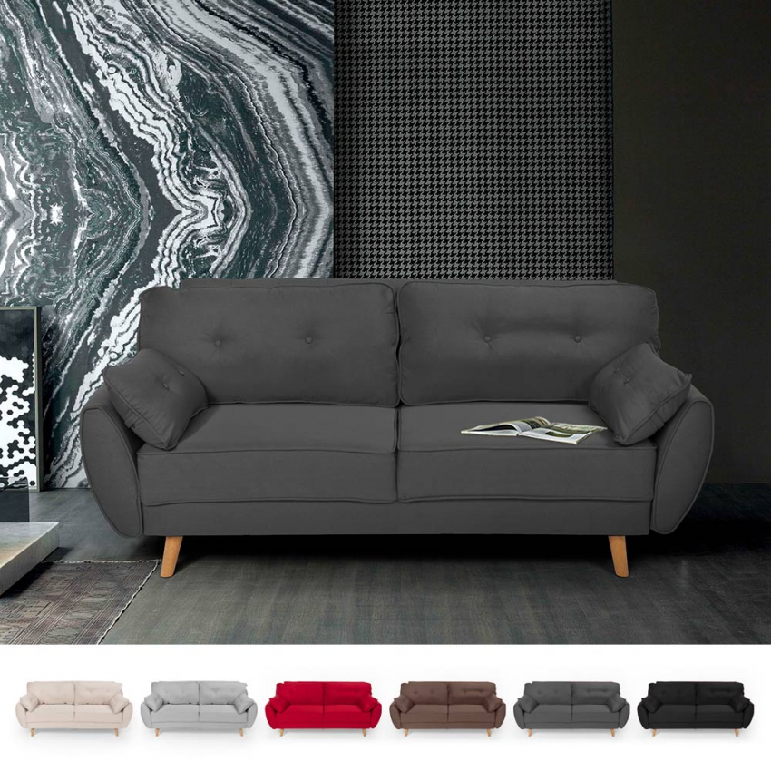 Divano letto clic clac 3 posti design nordico reclinabile in tessuto Fortaleza Costo Divano letto clic clac 3 posti design nordico reclinabile in tessuto Fortaleza Costo