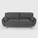 Divano letto clic clac 3 posti design nordico reclinabile in tessuto Fortaleza 