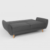 Divano letto clic clac 3 posti design nordico reclinabile in tessuto Fortaleza 
