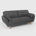 Divano letto clic clac 3 posti design nordico reclinabile in tessuto Fortaleza 