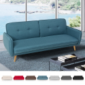 Merida Schlafsofa im Nordischen Design Schlafcouch Clic Clac 3-Sitzer aus Stoff Aktion