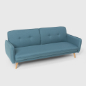 Merida Schlafsofa im Nordischen Design Schlafcouch Clic Clac 3-Sitzer aus Stoff Angebot