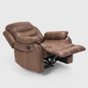 Poltrona relax reclinabile manuale con poggiapiedi in similpelle Panama Stock