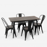 set tavolo rettangolare 120x60 con 4 sedie acciaio legno design industriale ralph Costo