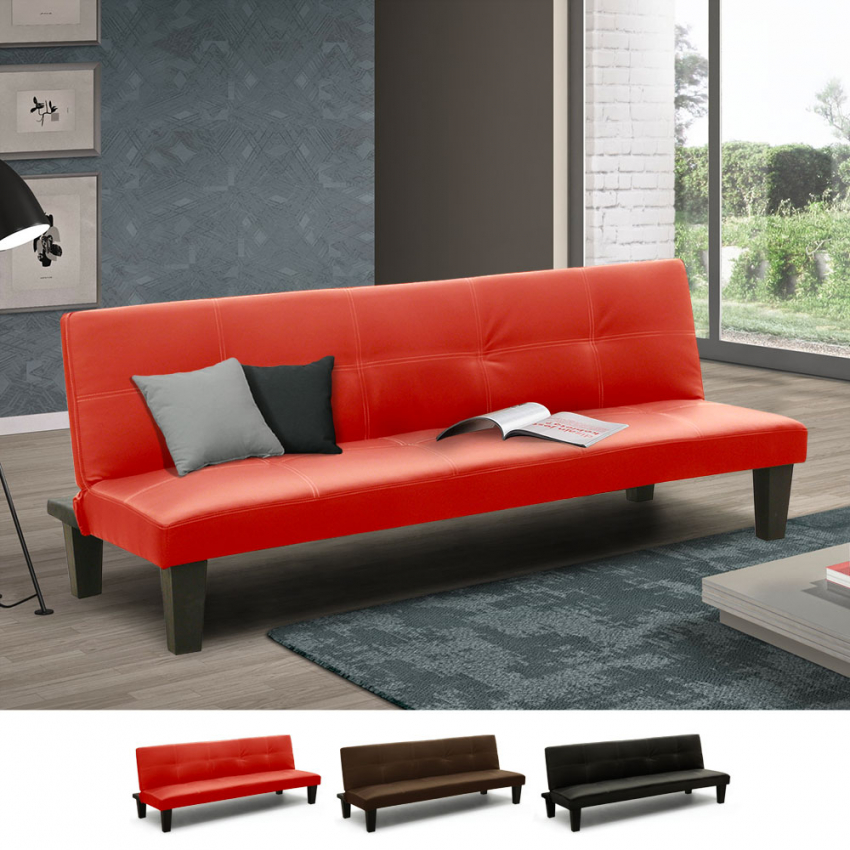 Divano Letto piccolo in similpelle per monolocale bilocale Topazio Joy Modello Divano Letto piccolo in similpelle per monolocale bilocale Topazio Joy Modello