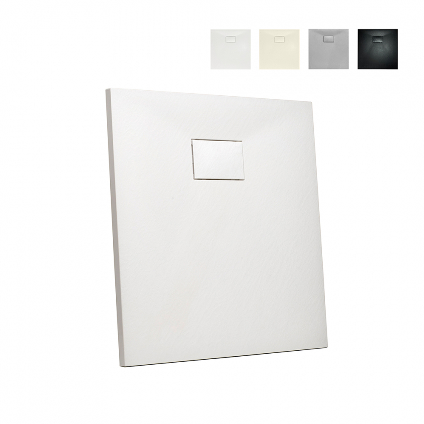 Piatto doccia quadrato 90x90 filo pavimento resina bagno moderno Stone Promozione Piatto doccia quadrato 90x90 filo pavimento resina bagno moderno Stone Promozione