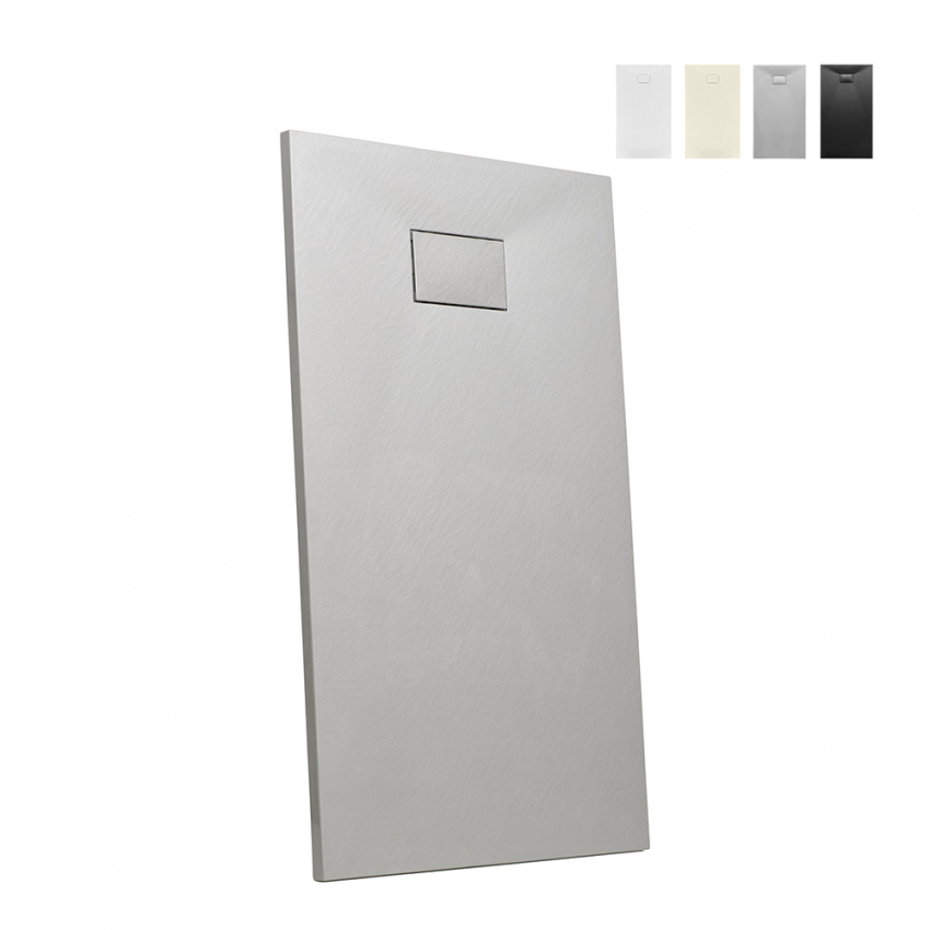 Receveur de douche en résine à l'italienne rectangulaire 140x70 design moderne Stone Receveur de douche en résine à l'italienne rectangulaire 140x70 design moderne Stone