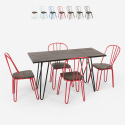 rechteckiges tischset 120x60 mit 4 industriellen stahlholzstühlen im Lix-design magis Verkauf